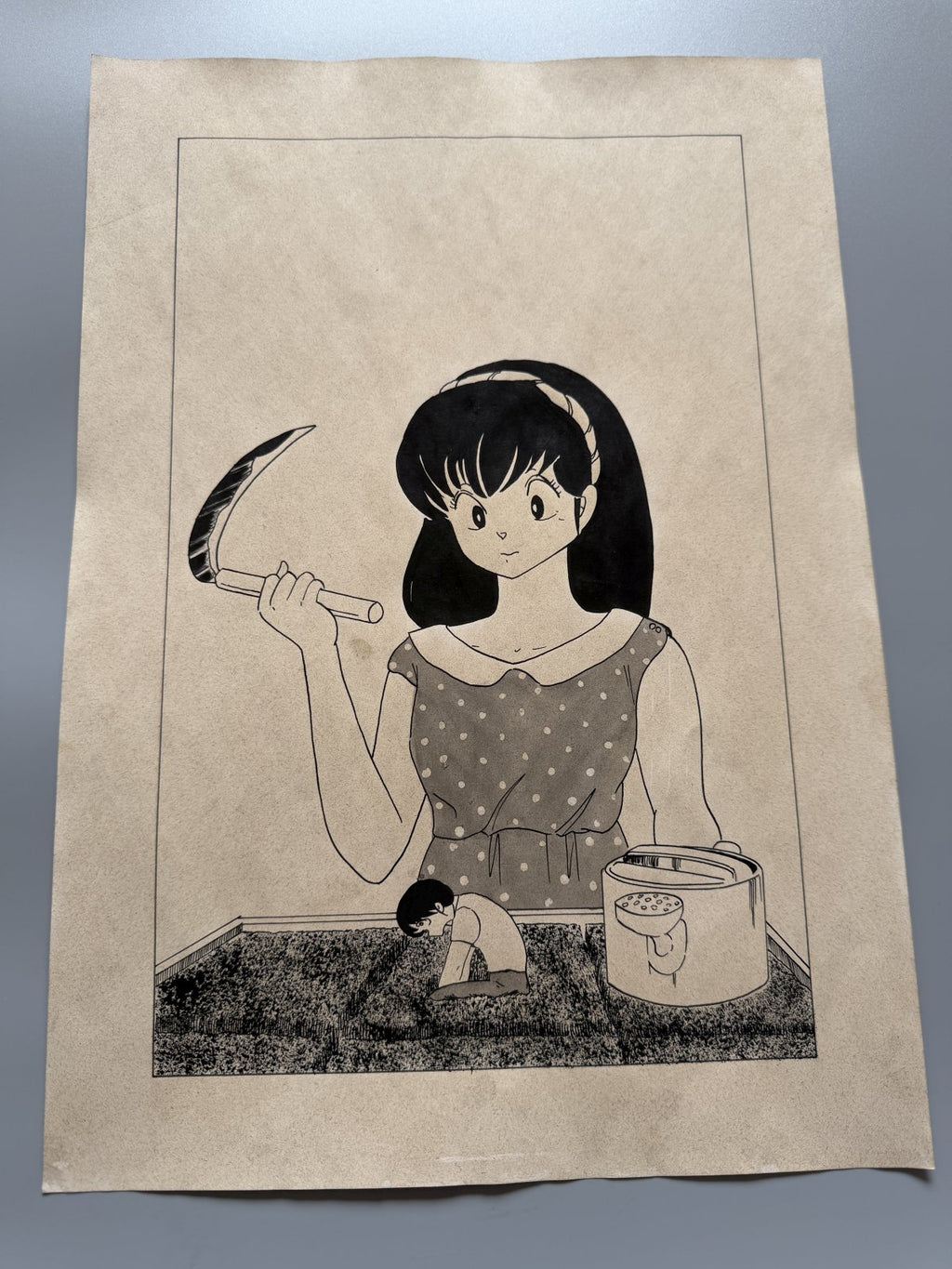 Rumiko Takahashi Maison Ikkoku Scene | Douga-Style Hand-Drawn Vintage Manga Art