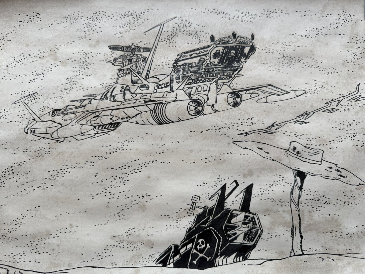 Full scene view of Galaxy Express 999 Scene | Vintage Manga Reproduction