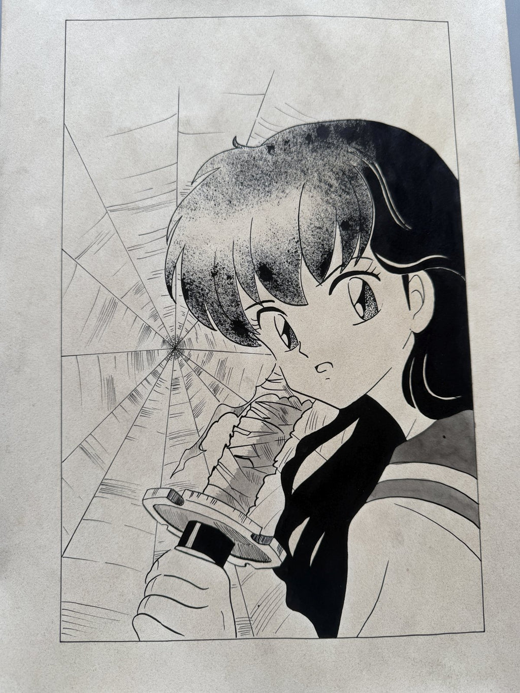 Rumiko Takahashi Inuyasha Scene | Douga-Style Hand-Drawn Vintage Manga Art