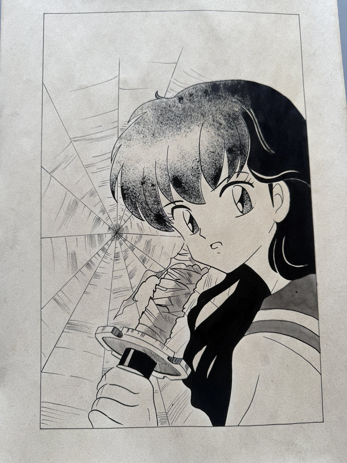 Rumiko Takahashi Inuyasha Scene | Douga-Style Hand-Drawn Vintage Manga Art