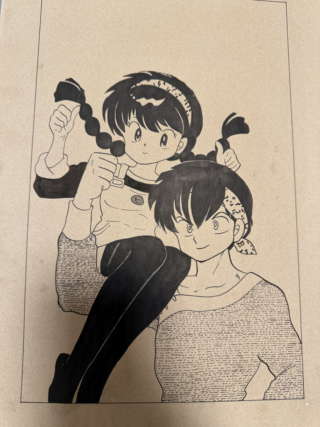 Rumiko Takahashi Ranma Scene | Douga-Style Hand-Drawn Vintage Manga Art