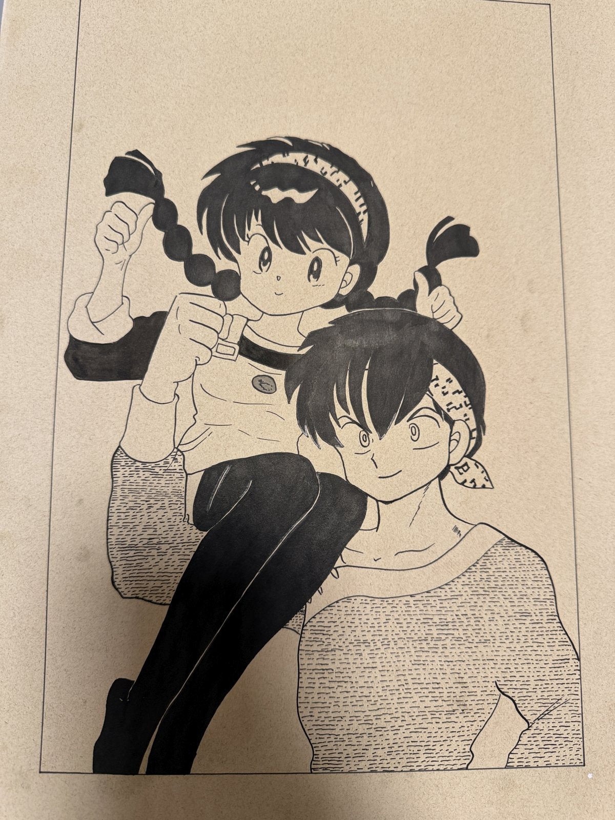 Rumiko Takahashi Ranma Scene | Douga-Style Hand-Drawn Vintage Manga Art