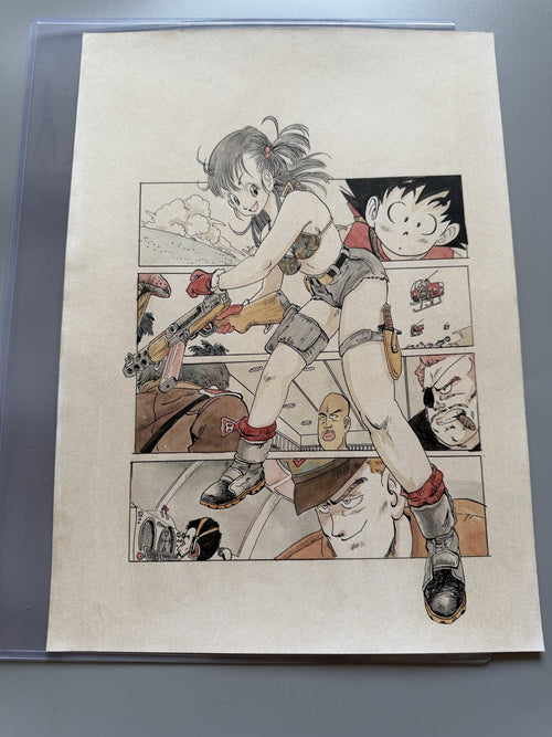 Akira Toriyama Goku Scene Piccolo Scene | Douga-Style Hand-Drawn Vintage Manga Art
