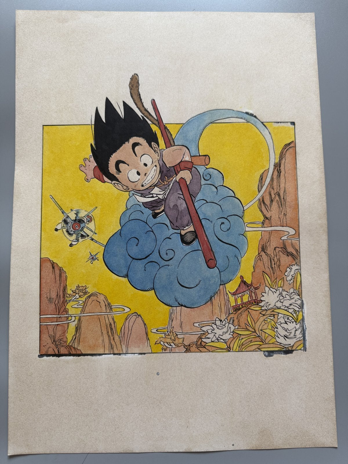 Akira Toriyama Dragon Ball Scene | Douga-Style Hand-Drawn Vintage Manga Art