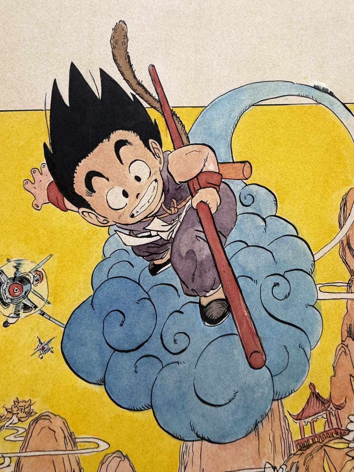 Full scene view of Dragon Ball Scene | Vintage Manga Reproduction