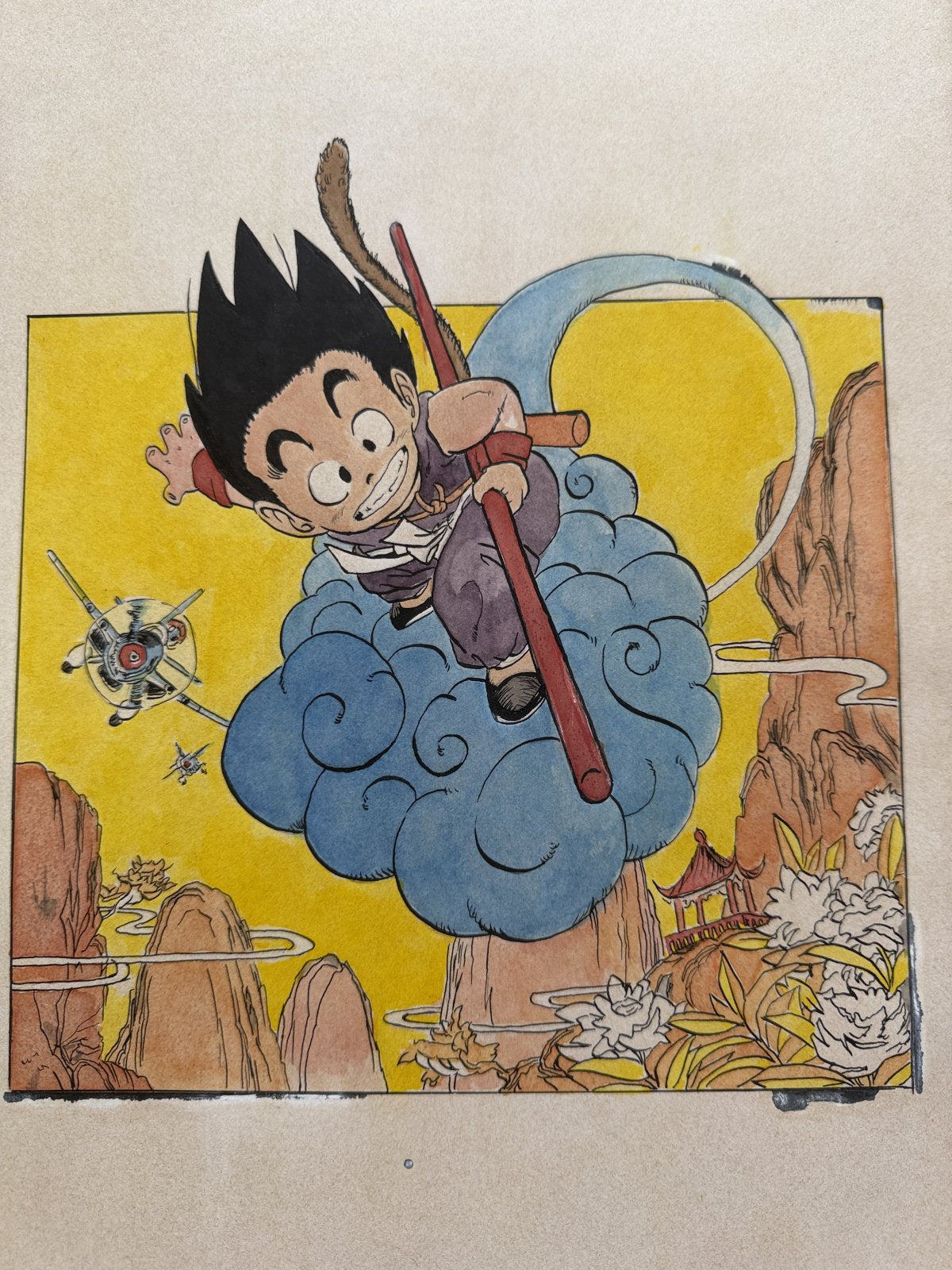 Dialogue balloons and text detail from Dragon Ball Scene