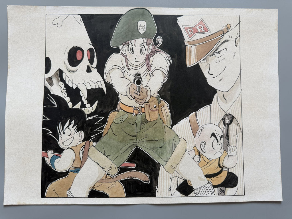Akira Toriyama Dragon Ball Scene | Douga-Style Hand-Drawn Vintage Manga Art