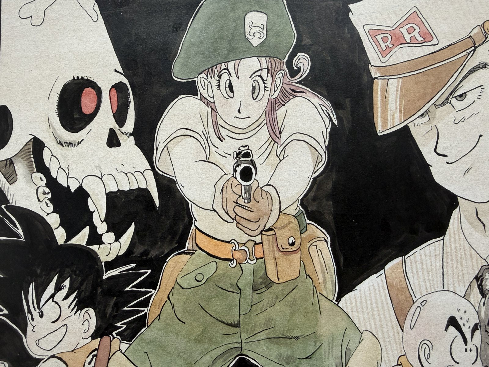 Full scene view of Dragon Ball Scene | Vintage Manga Reproduction