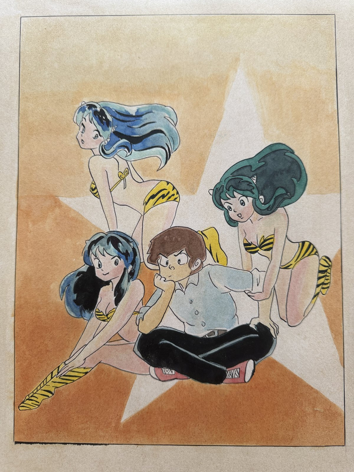 Rumiko Takahashi Urusei Yatsura Scene | Douga-Style Hand-Drawn Vintage Manga Art