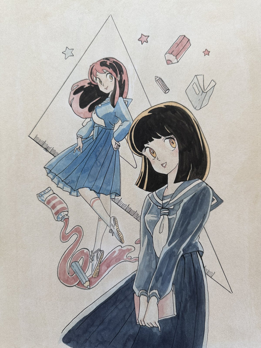 Rumiko Takahashi Urusei Yatsura Scene | Douga-Style Hand-Drawn Vintage Manga Art