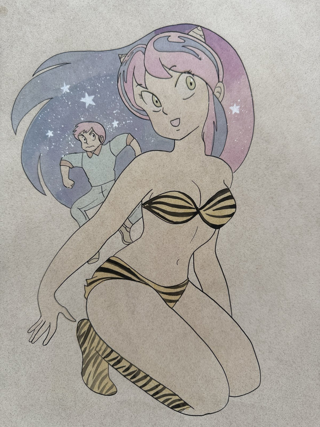 Full scene view of Urusei Yatsura Scene | Vintage Manga Reproduction