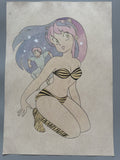 Rumiko Takahashi Urusei Yatsura Scene | Douga-Style Hand-Drawn Vintage Manga Art