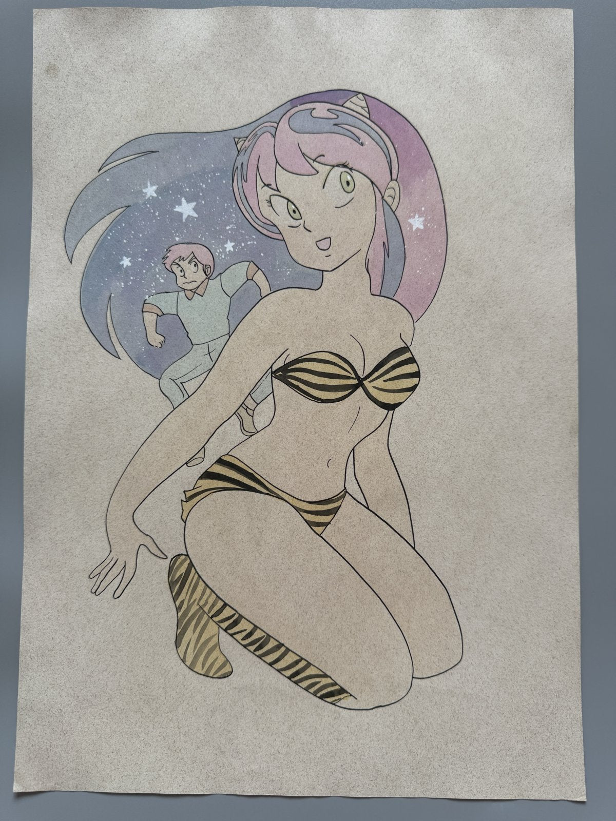 Rumiko Takahashi Urusei Yatsura Scene | Douga-Style Hand-Drawn Vintage Manga Art