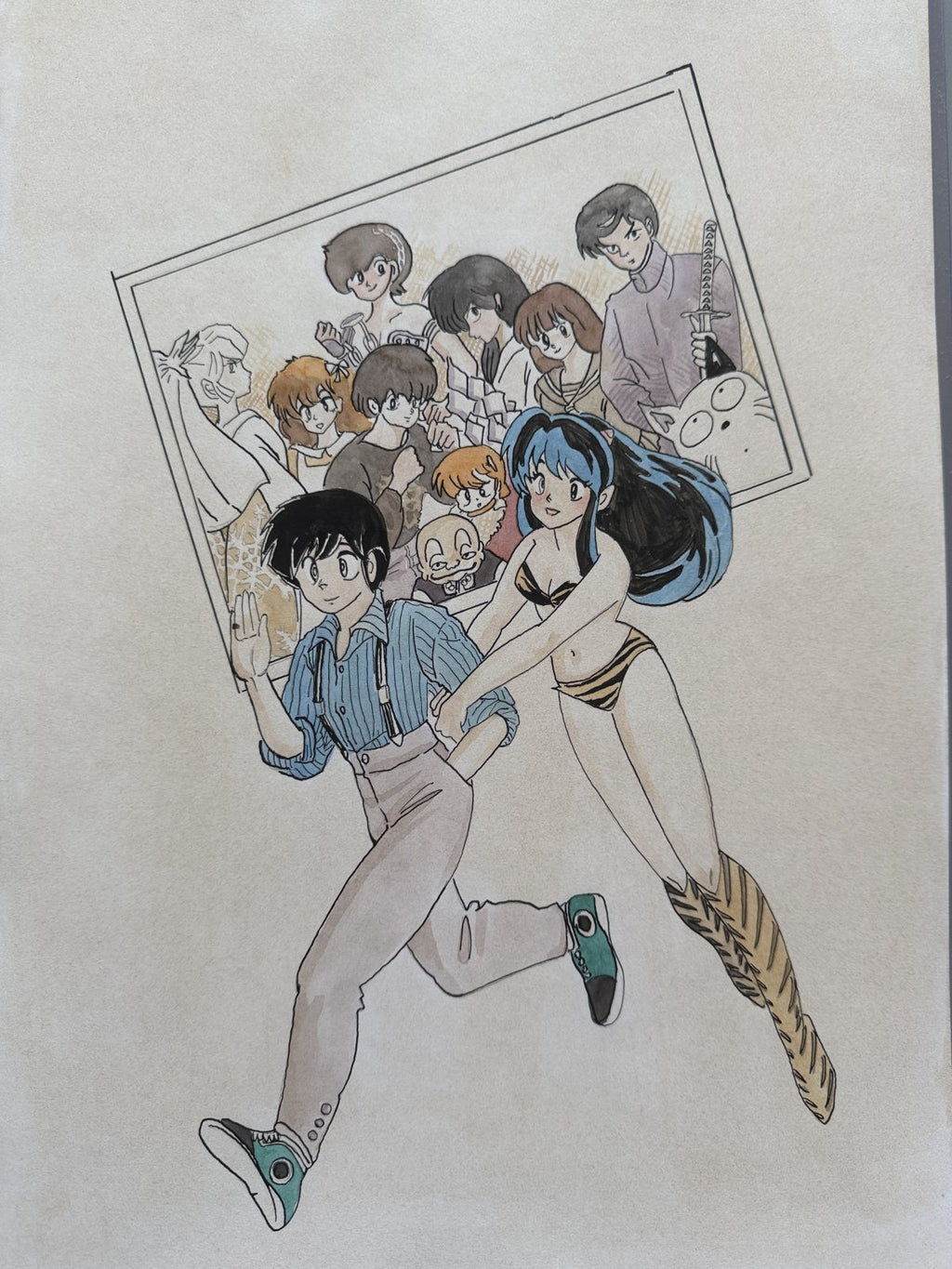 Black backing board and protective packaging of Urusei Yatsura Scene