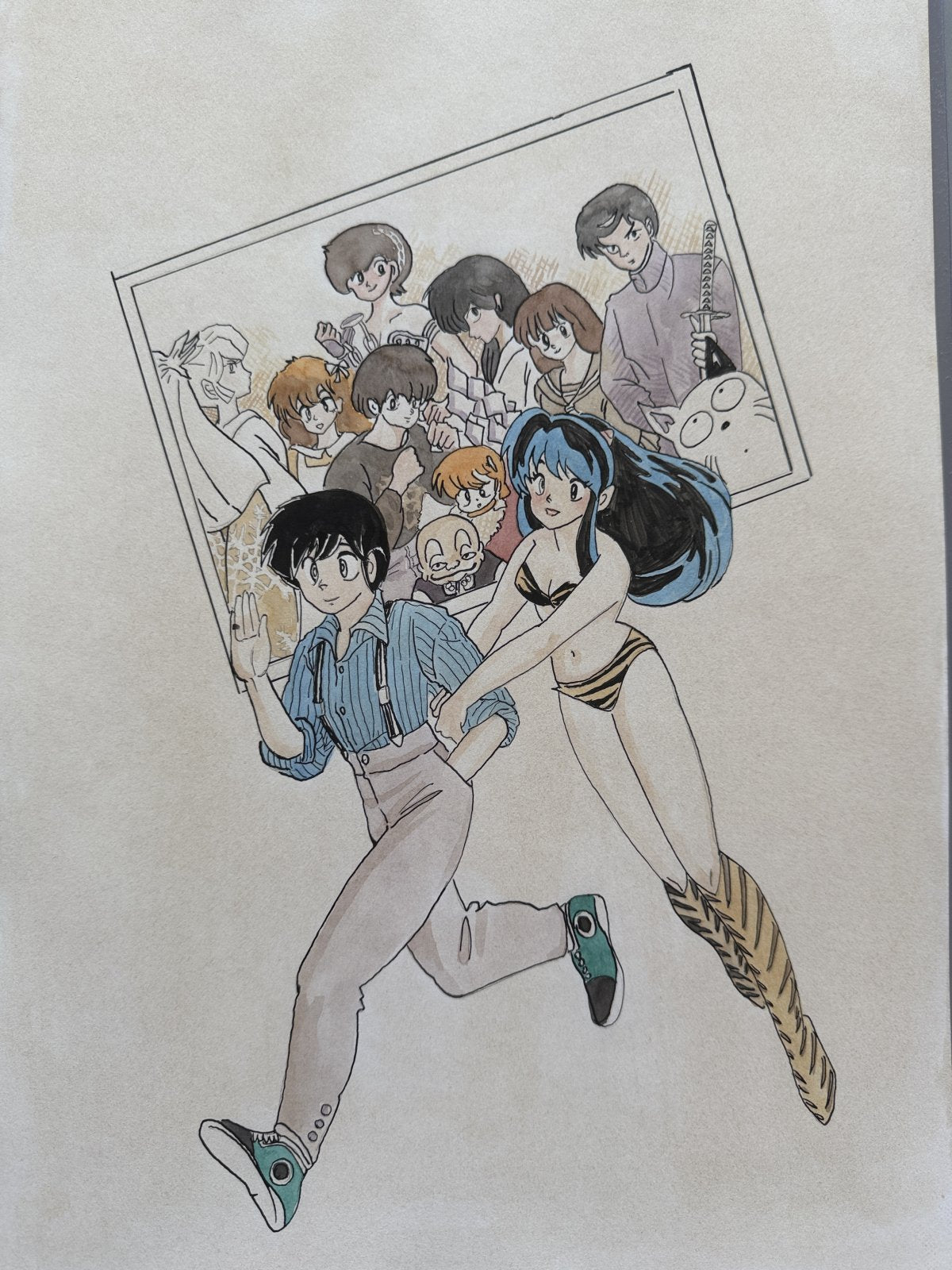 Black backing board and protective packaging of Urusei Yatsura Scene