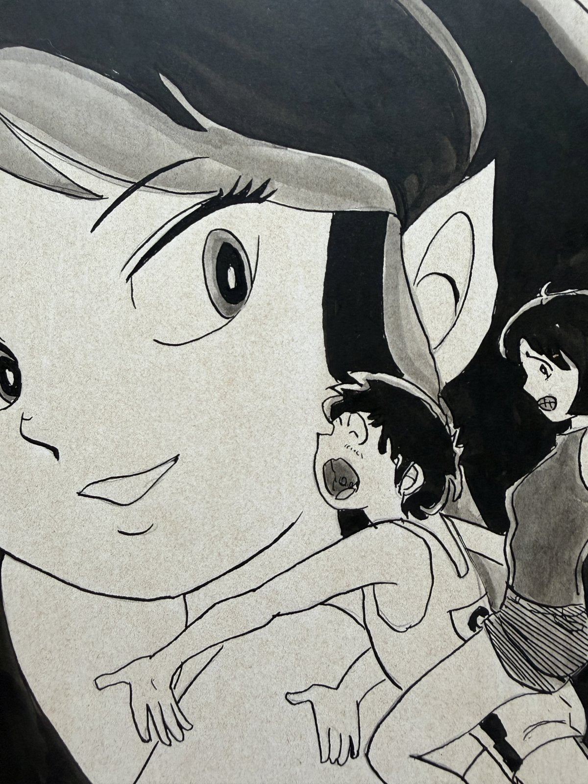 Rumiko Takahashi Urusei Yatsura Scene | Douga-Style Hand-Drawn Vintage Manga Art