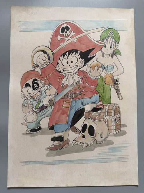 Akira Toriyama Dragon Ball Scene | Douga-Style Hand-Drawn Vintage Manga Art