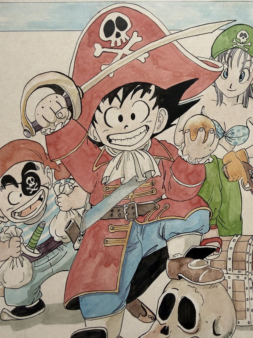 Full scene view of Dragon Ball Scene | Vintage Manga Reproduction