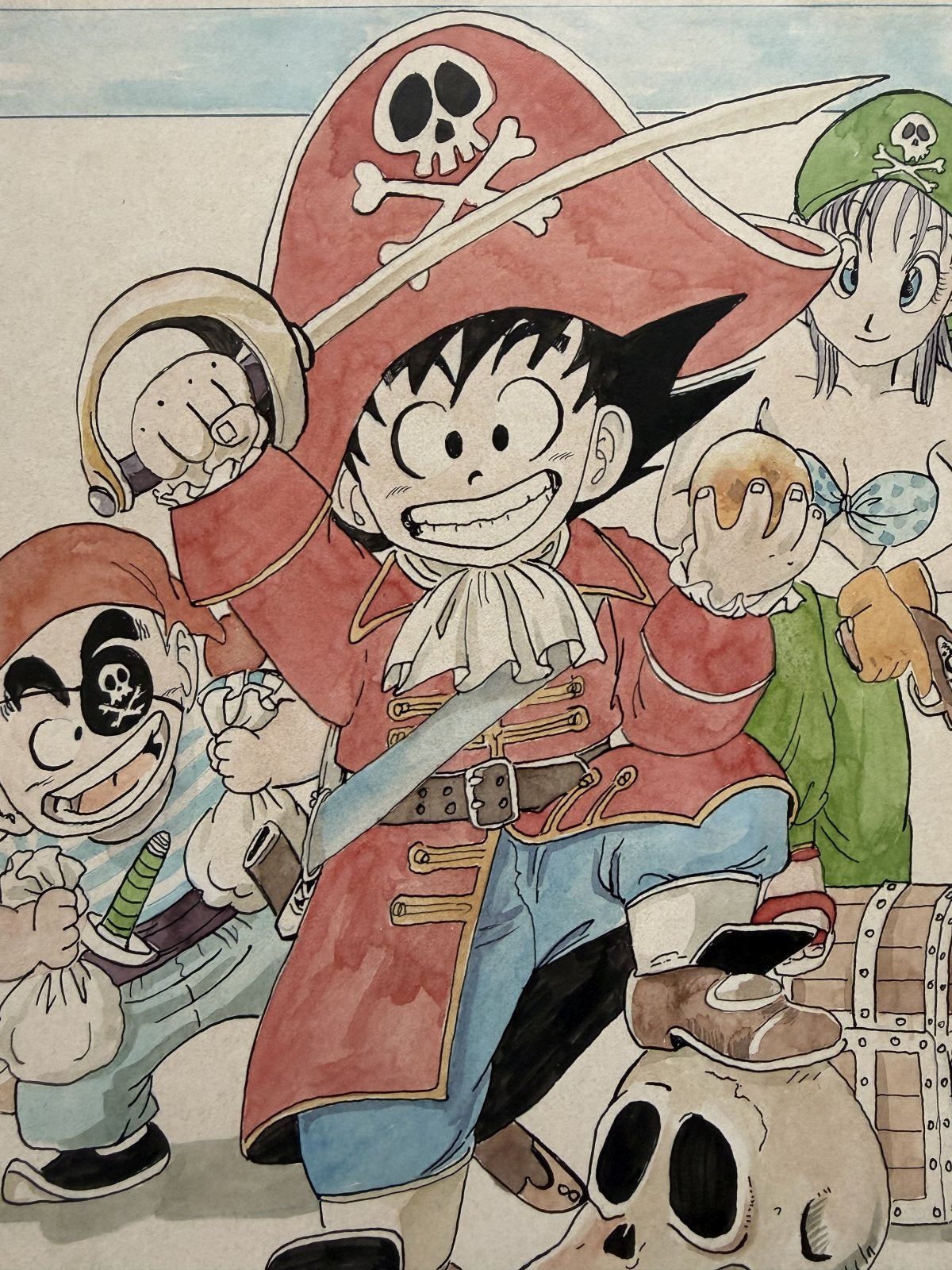 Full scene view of Dragon Ball Scene | Vintage Manga Reproduction