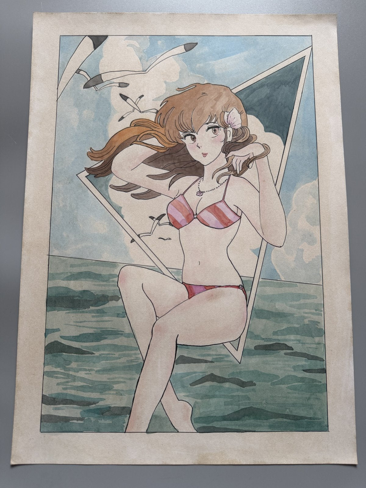 Rumiko Takahashi Kyoko Portrait | Douga-Style Hand-Drawn Vintage Manga Art