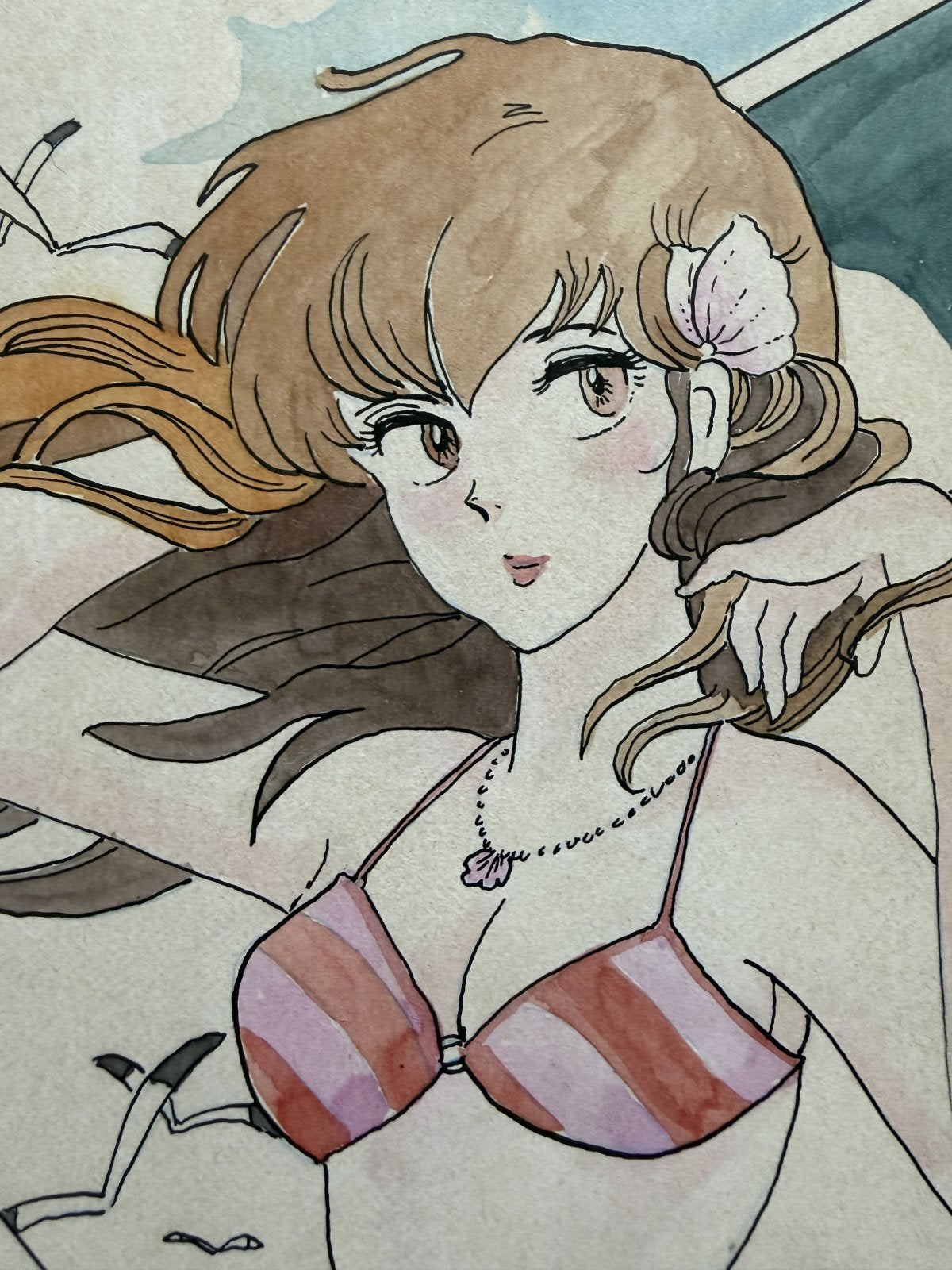 Detail view 6 of Kyoko Portrait | Showa Era Manga Art