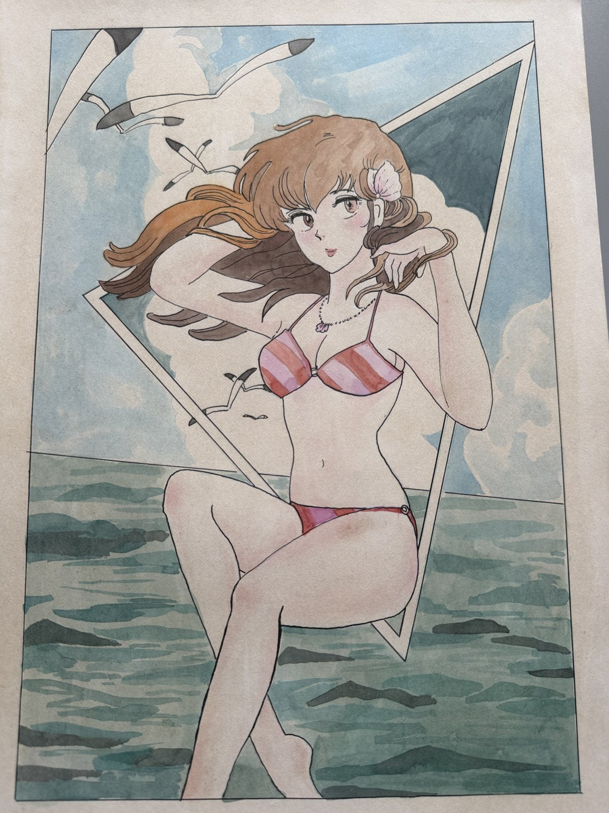 Detail view 8 of Kyoko Portrait | Showa Era Manga Art