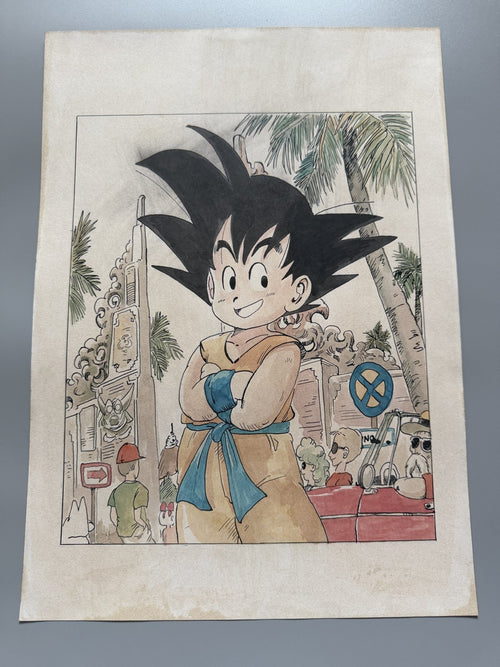Akira Toriyama Dragon Ball Scene | Douga-Style Hand-Drawn Vintage Manga Art