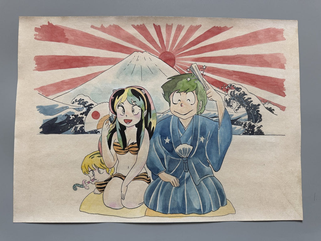 Rumiko Takahashi Urusei Yatsura Scene | Douga-Style Hand-Drawn Vintage Manga Art