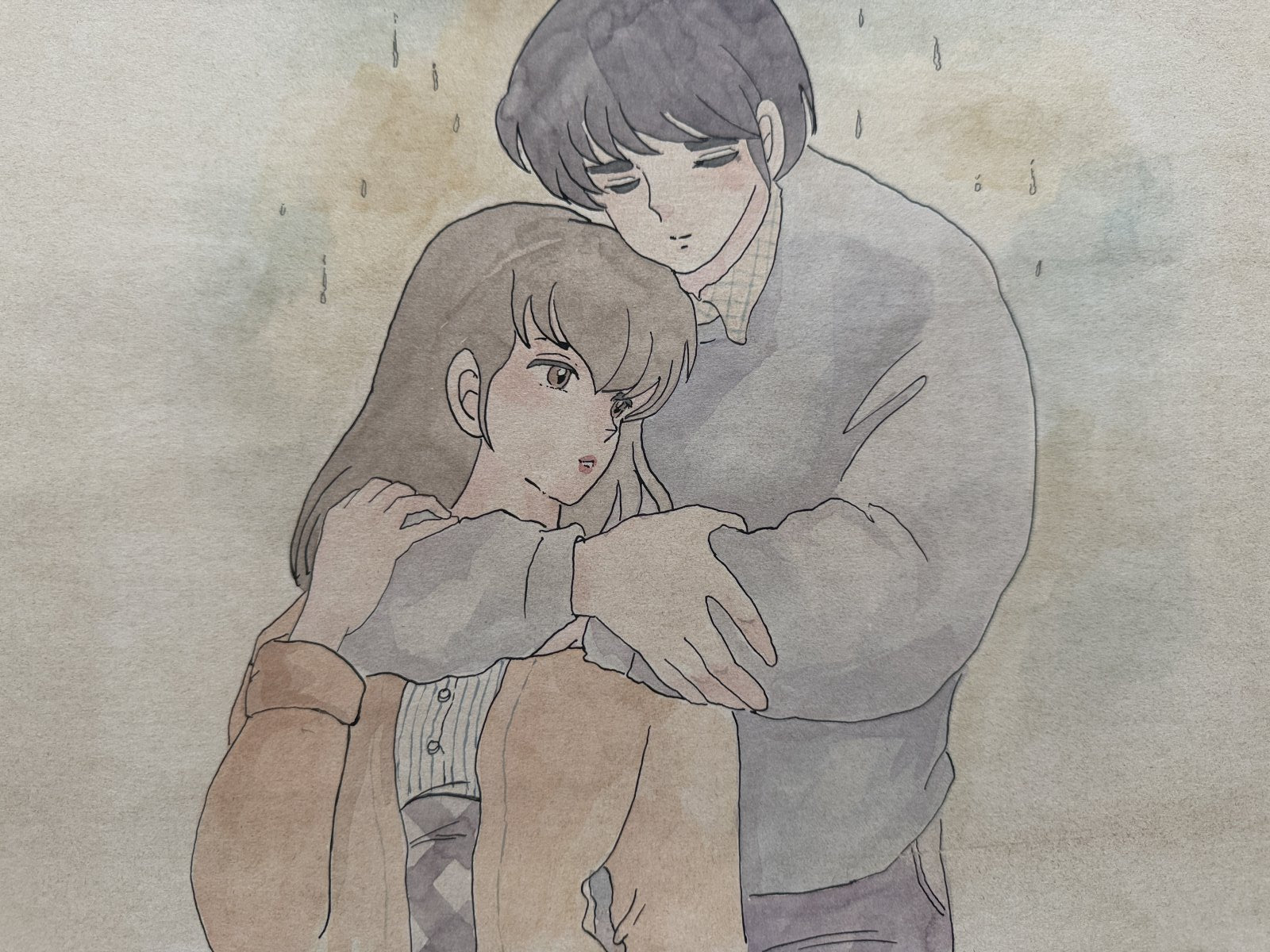 Close-up ink brushwork detail of Maison Ikkoku Scene | Showa Manuscript Study