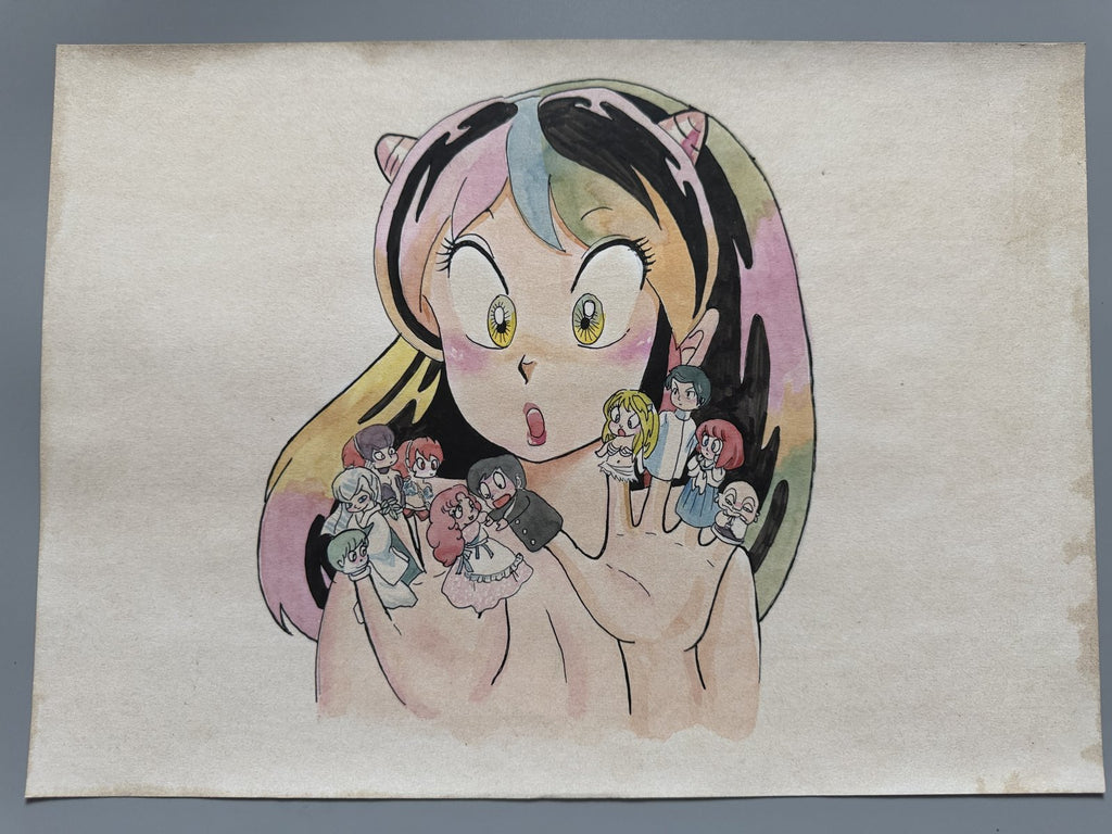Rumiko Takahashi Urusei Yatsura Scene | Douga-Style Hand-Drawn Vintage Manga Art