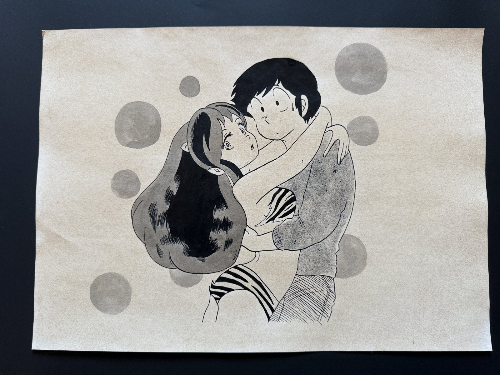 Rumiko Takahashi Urusei Yatsura Scene | Douga-Style Hand-Drawn Vintage Manga Art
