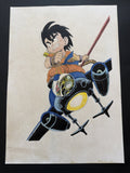 Akira Toriyama Dragon Ball Scene | Douga-Style Hand-Drawn Vintage Manga Art