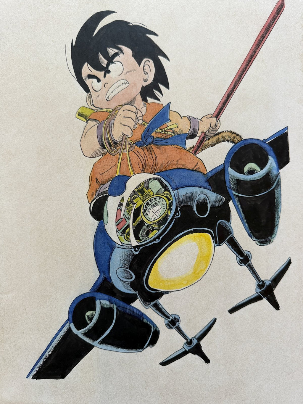 Full scene view of Dragon Ball Scene | Vintage Manga Reproduction