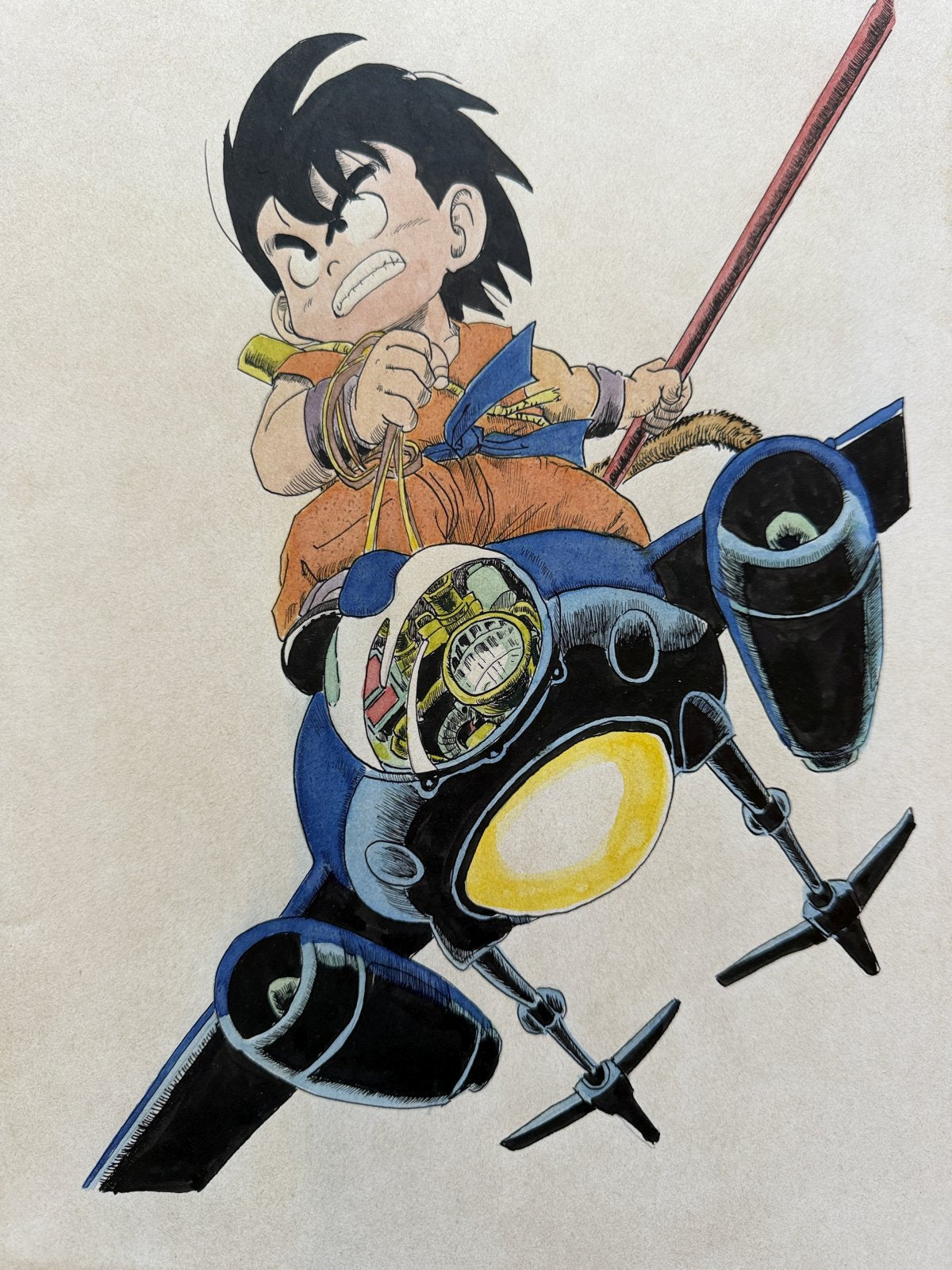 Full scene view of Dragon Ball Scene | Vintage Manga Reproduction