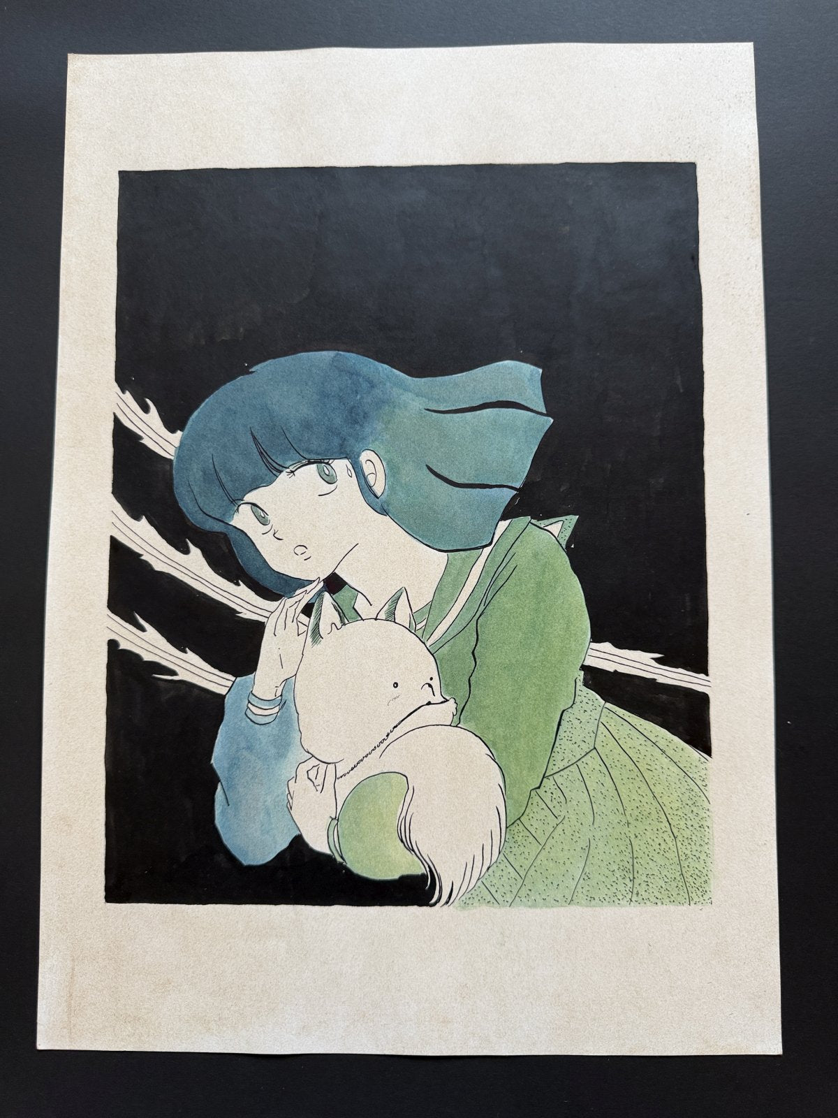 Rumiko Takahashi Kyoko Portrait | Douga-Style Hand-Drawn Vintage Manga Art