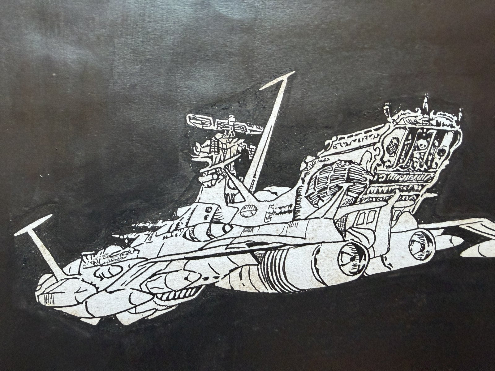 Black backing board and protective packaging of Galaxy Express 999 Scene