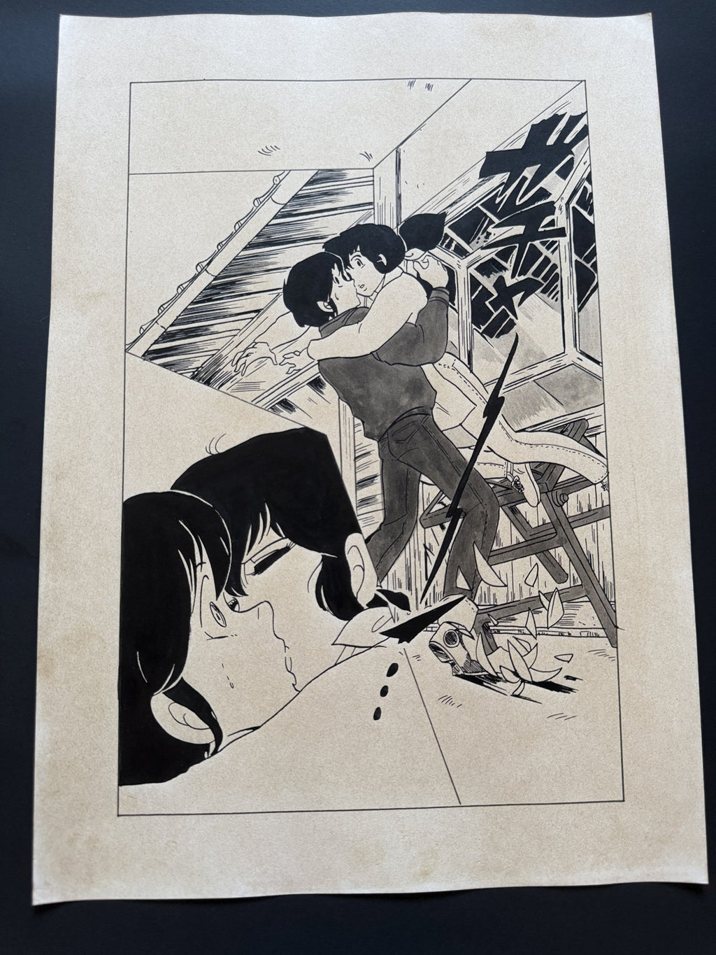 Rumiko Takahashi Maison Ikkoku Scene | Douga-Style Hand-Drawn Vintage Manga Art