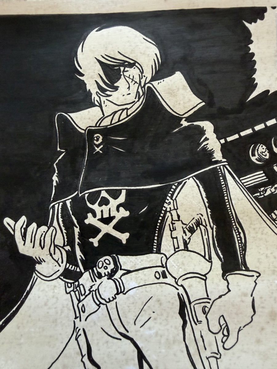 Dialogue balloons and text detail from Galaxy Express 999 Scene
