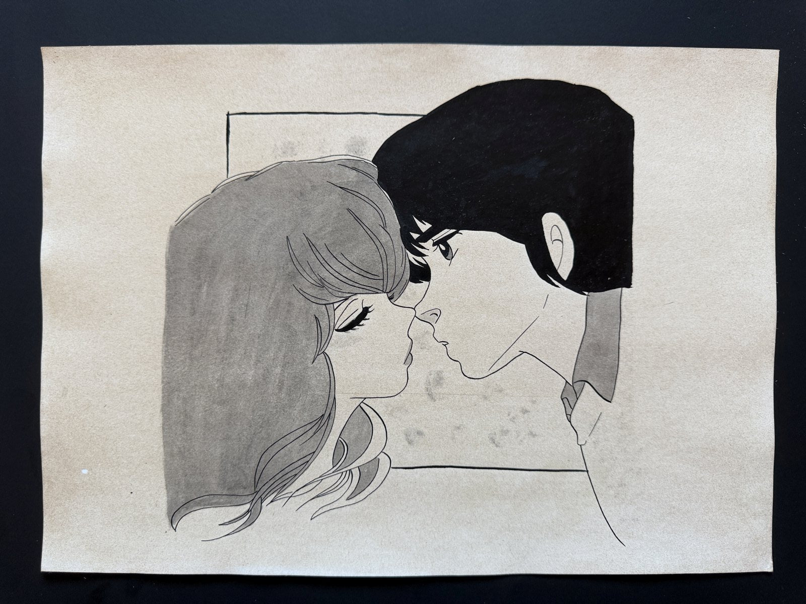 Rumiko Takahashi Maison Ikkoku Scene | Douga-Style Hand-Drawn Vintage Manga Art