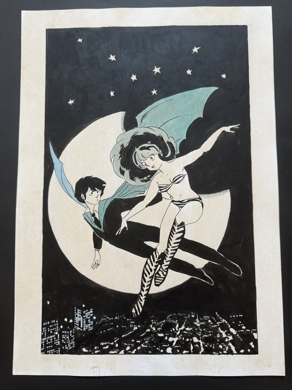 Rumiko Takahashi Urusei Yatsura Scene | Douga-Style Hand-Drawn Vintage Manga Art