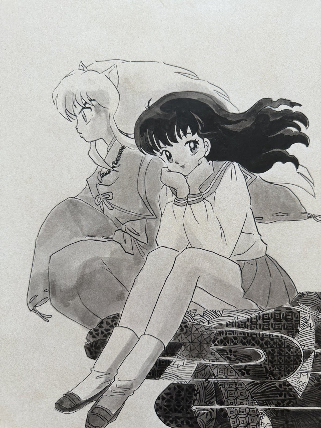Full scene view of Inuyasha Scene | Vintage Manga Reproduction
