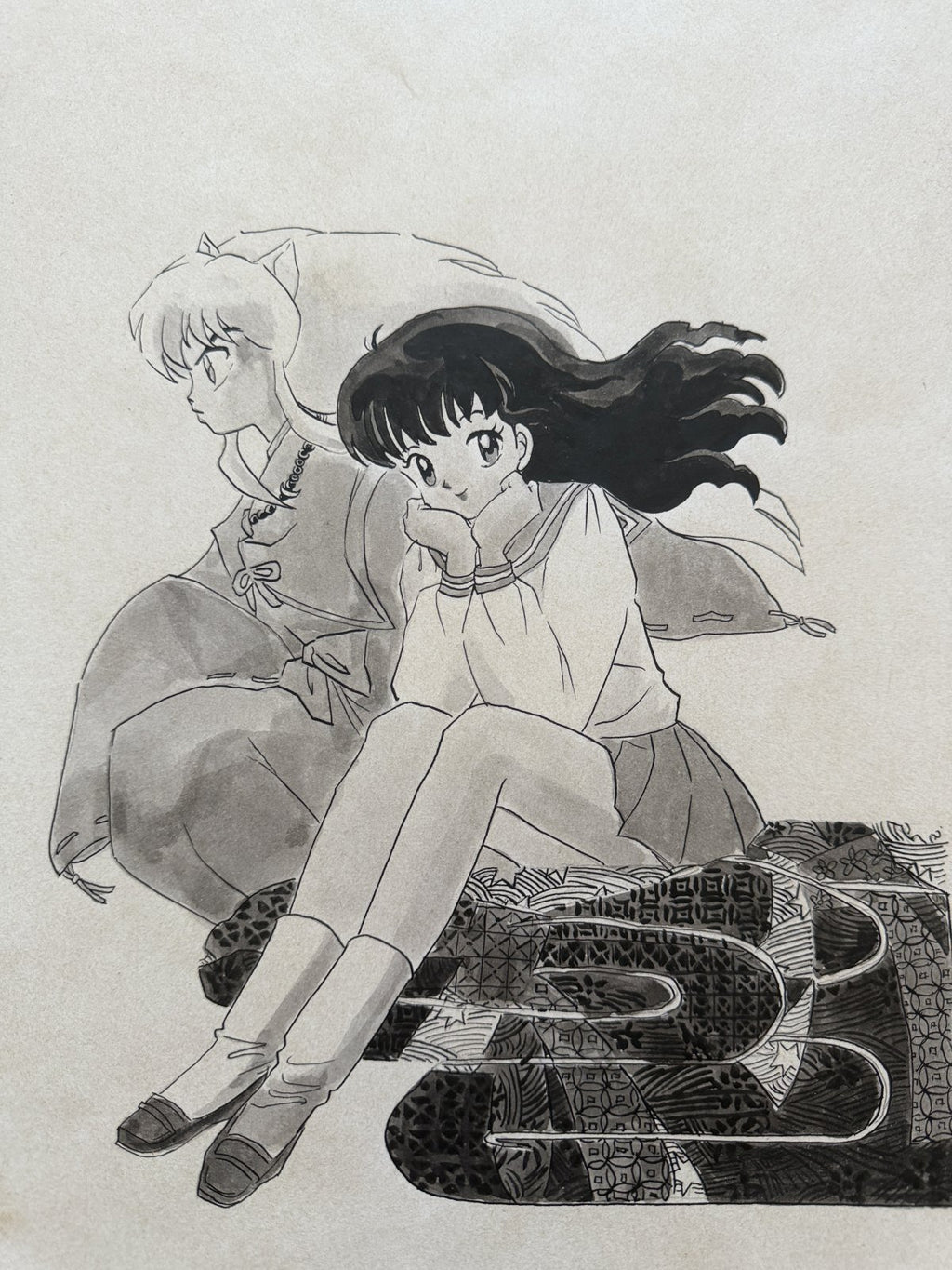 Black backing board and protective packaging of Inuyasha Scene