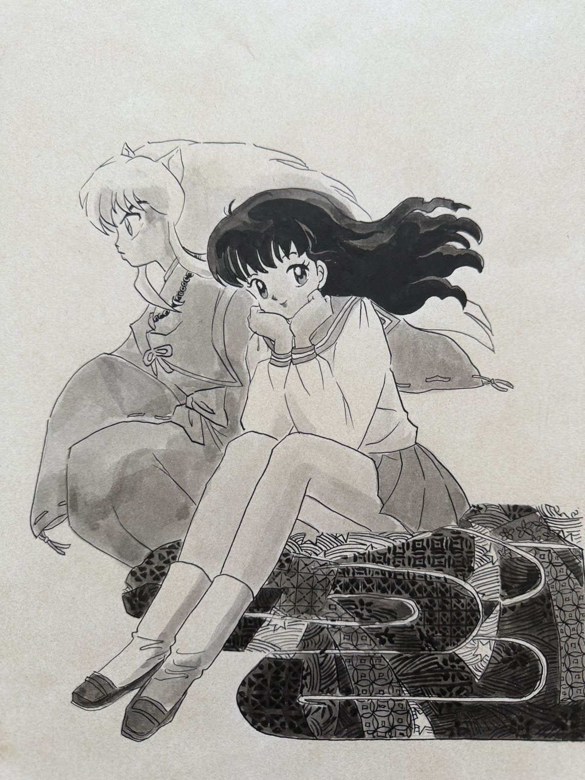 Black backing board and protective packaging of Inuyasha Scene