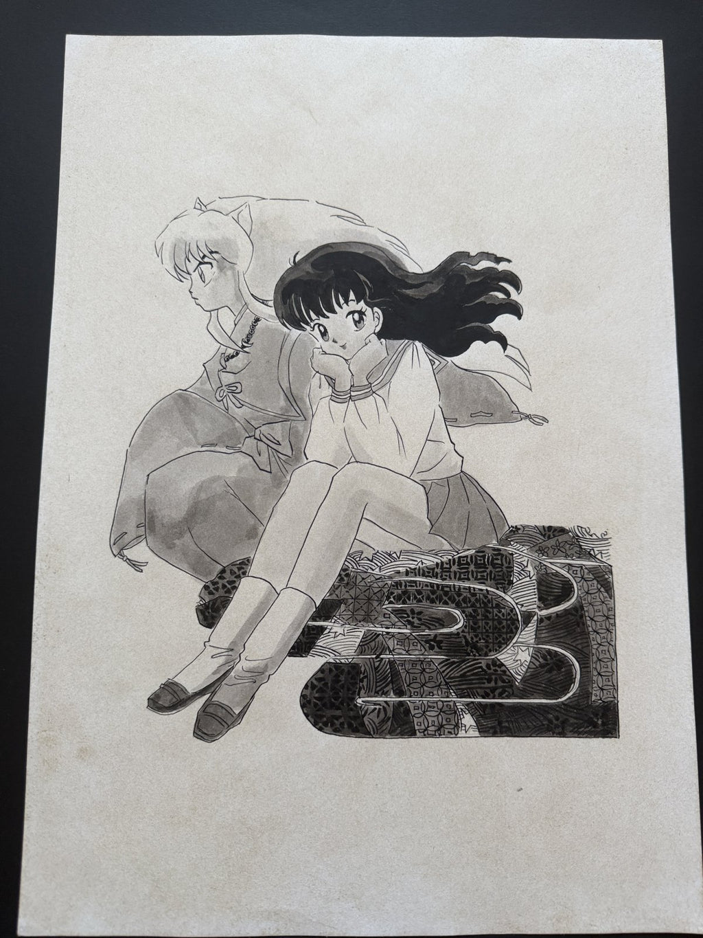 Rumiko Takahashi Inuyasha Scene | Douga-Style Hand-Drawn Vintage Manga Art