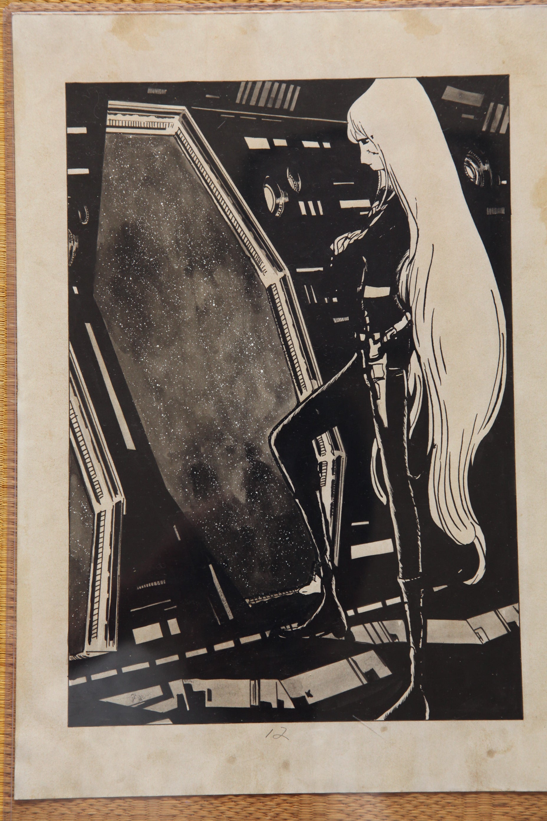 Leiji Matsumoto Maetel Portrait | Douga-Style Hand-Drawn Vintage Manga Art