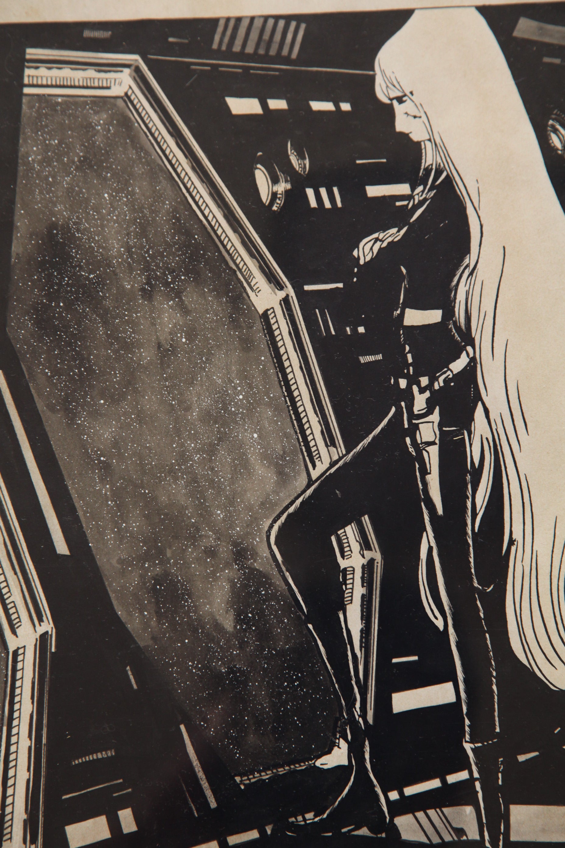 Character detail from Maetel Portrait | Hand-Drawn on Aged Paper