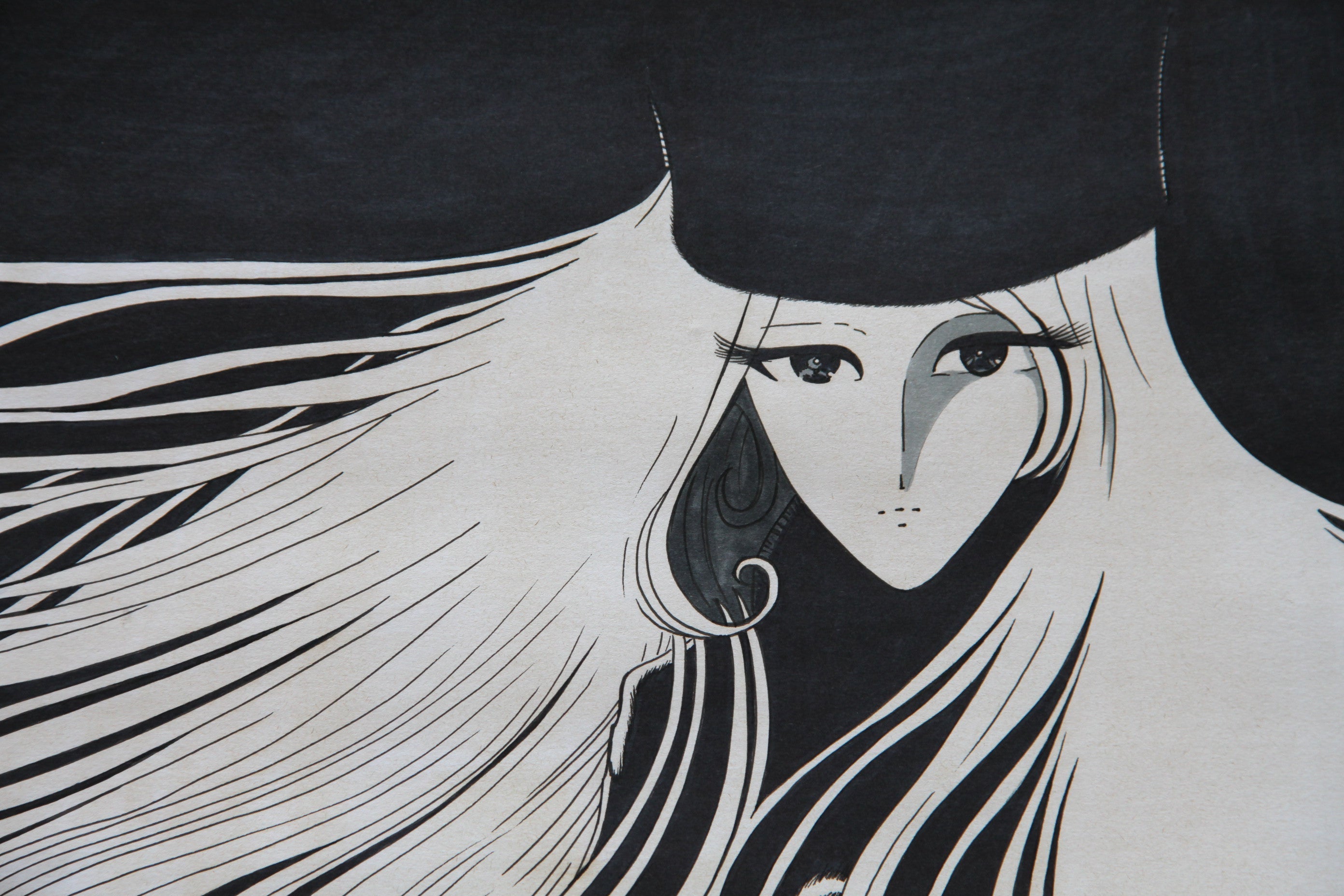 Detailed eye illustration traditional manga ink technique