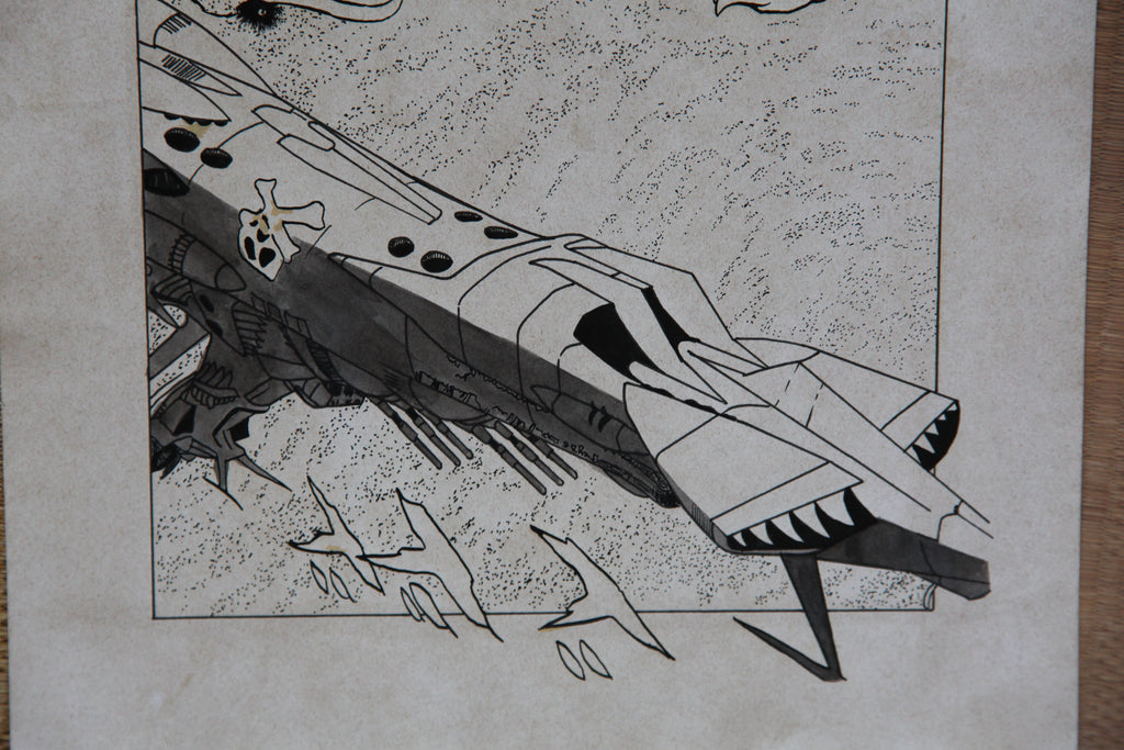 Detail view 6 of Captain Harlock Portrait | Showa Era Manga Art