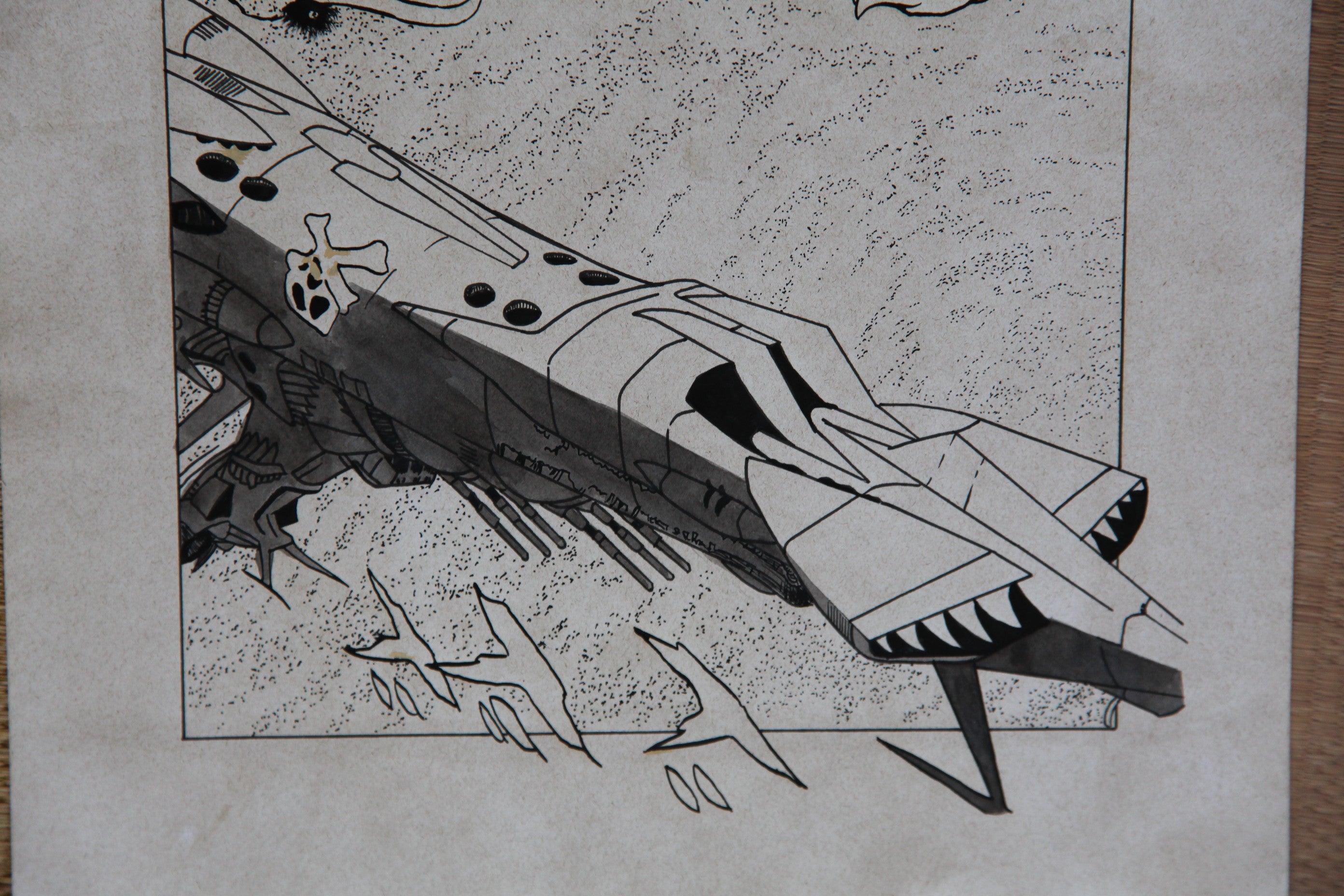 Detail view 6 of Captain Harlock Portrait | Showa Era Manga Art