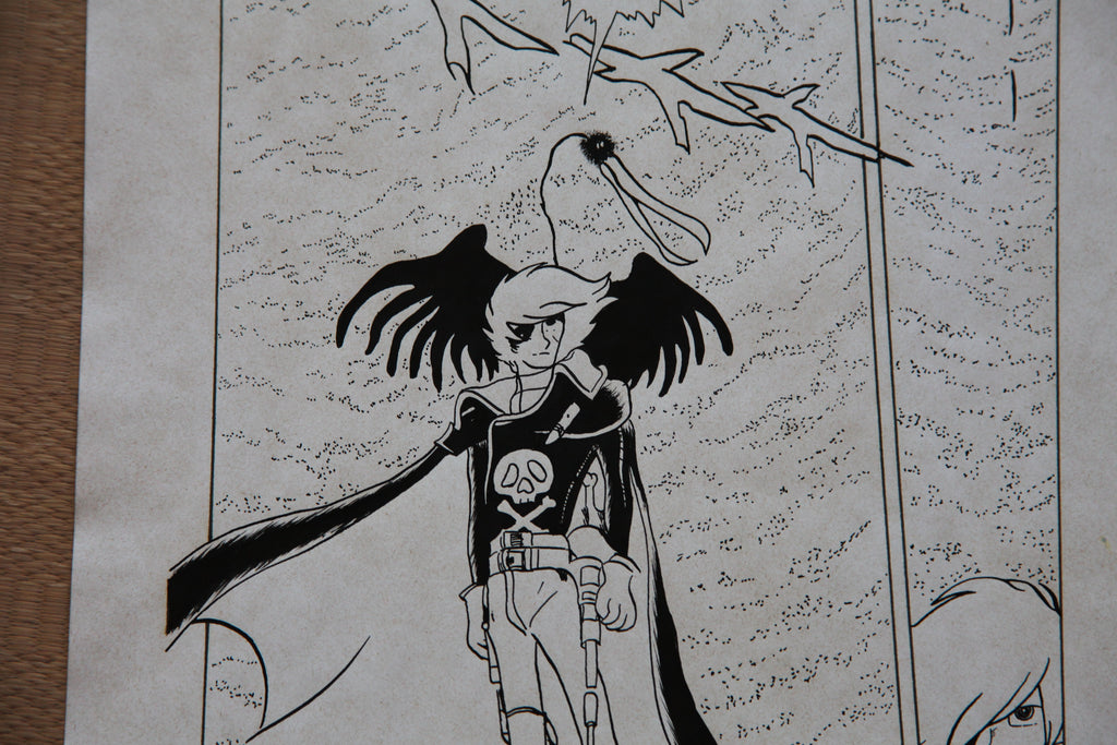 Detail view 9 of Captain Harlock Portrait | Showa Era Manga Art